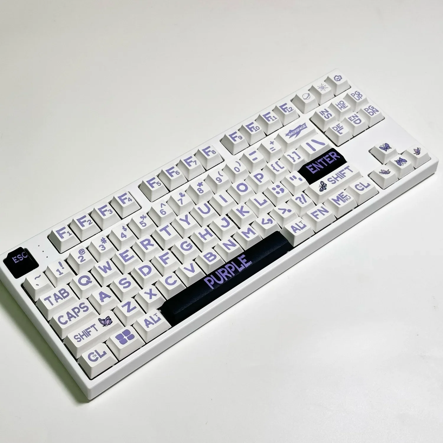 Ibolyaszínű Messzemenő Betűkészlet Vadcseresznyefa keycaps PBT DIY kicsi Hiánytalan állítsa Féleszű Fehérítőszer számára MX Vasúti váltó 60/71/84/90/104/108 Gépi keyboards