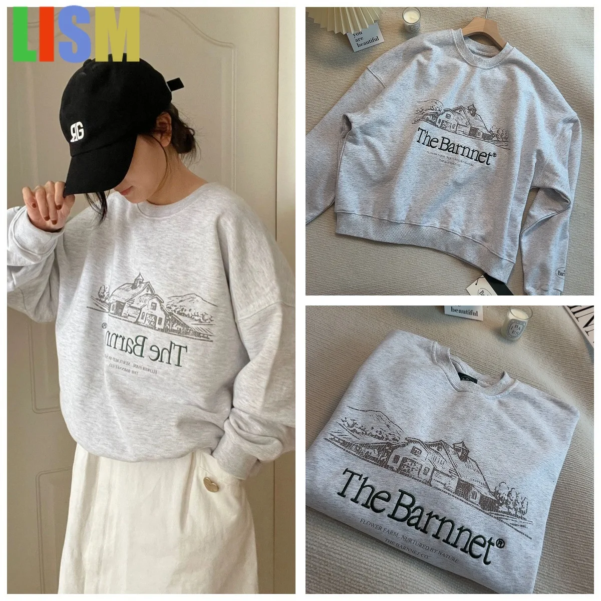 

LISM women's winter clothes y2k hoodies sweatshirt 2025 Embroidered Sweatirt Casual Versatile Retro American