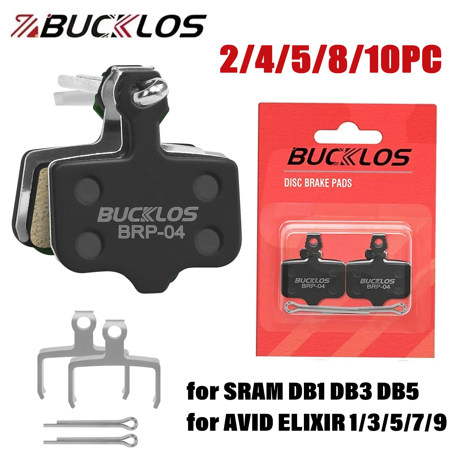 

BUCKLOS Resin Bicycle Disc Brake Pads for Avid Elixir E1 E3 E5 E7 E9 Brake Pad for DB1 DB3 DB5 X0 XX GT1 GT2 Bike Disk Brake Pad