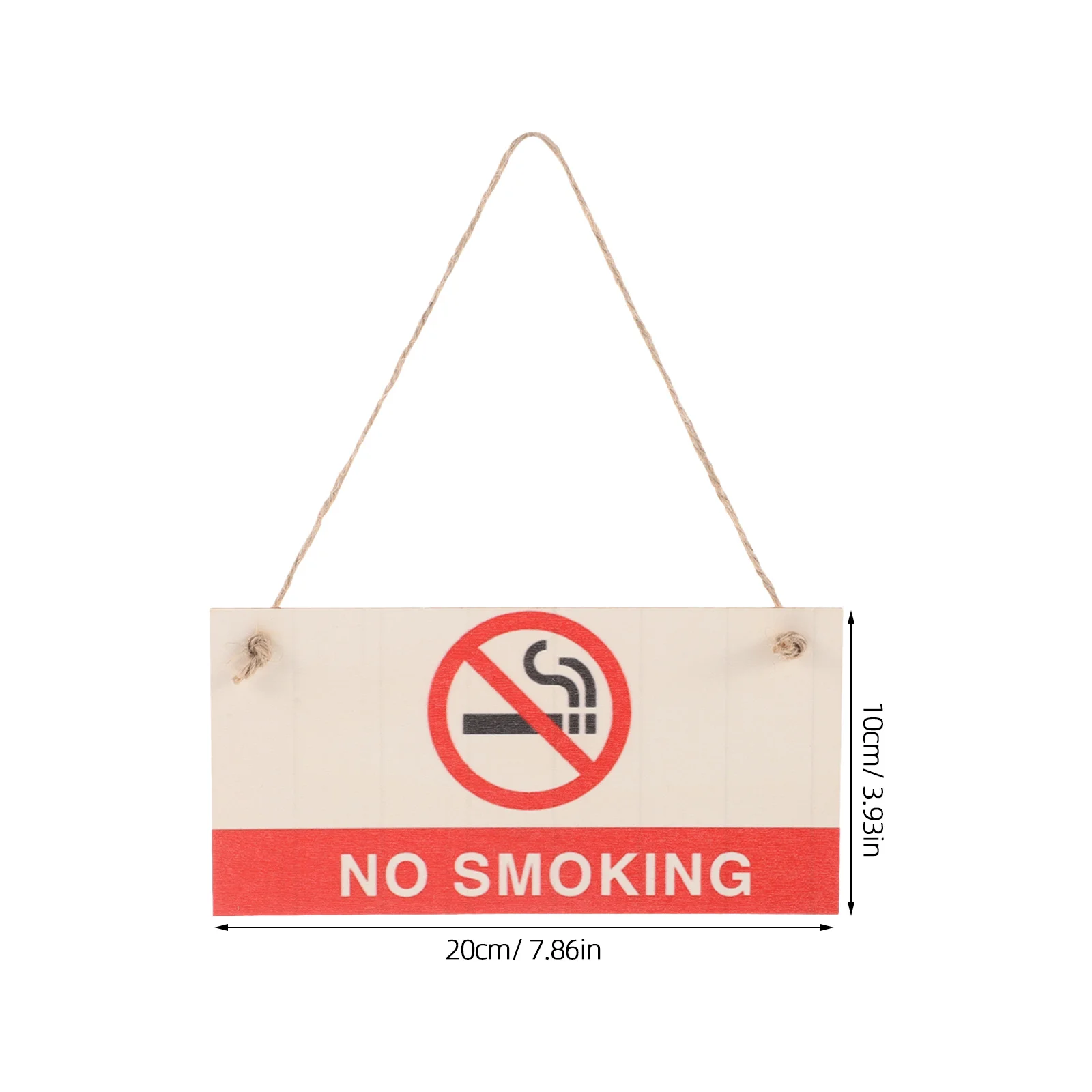 2Pcs No Smoking Sign Wooden Decorative Hanging Notice Clear Office Business Indoor Outdoor Label No Smoking Sign