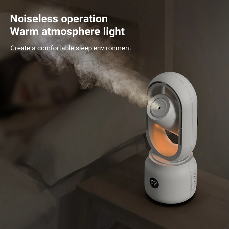 Xiaomi Water Cooled Spray Mist Electric Fan USB Rechargeable Portable Wireless Air Humidifier Bladeless Ventilator Table Fan