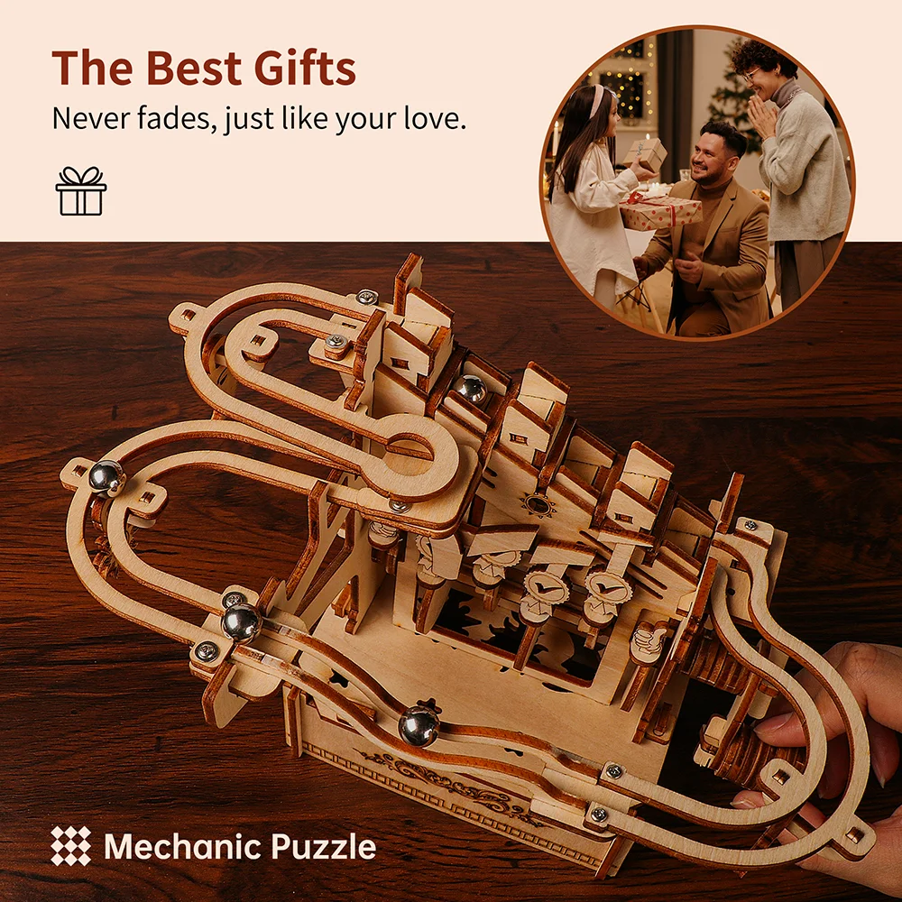 Puzzles 3D Mobiles en Bois, Jouet Éducatif de Bricolage, Kit de Nuit de Construction, Modèle de Décoration de Maison, Cadeau de Noël pour Enfants, Adolescents et Adultes