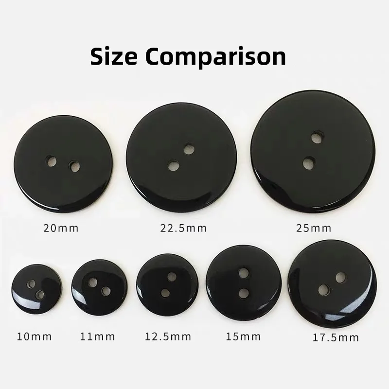 Transparent/Black/White 2-Holes resin Plastic Buttons 9-25mm Apparel Supplies Sewing Accessories