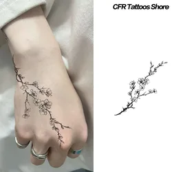 Plum Leaf Herbal Juice Tattoo Sticker Arm Waterproof Sexy Hotwife Trend Temporary Tattoos Fake Tatto Festivals Accessories Cheap