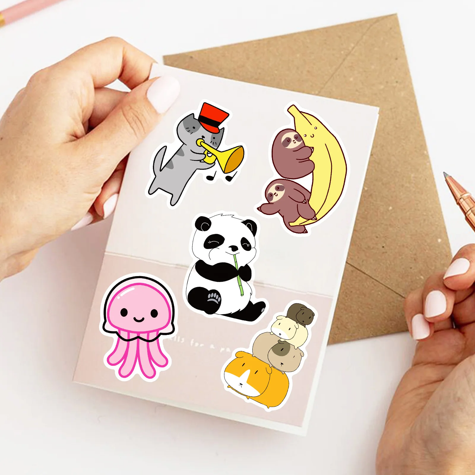 10/30/50/100PCS/Pack Cute Animal Stickers Kindergarten Students Children Reward Cartoon Animal Head Stickers