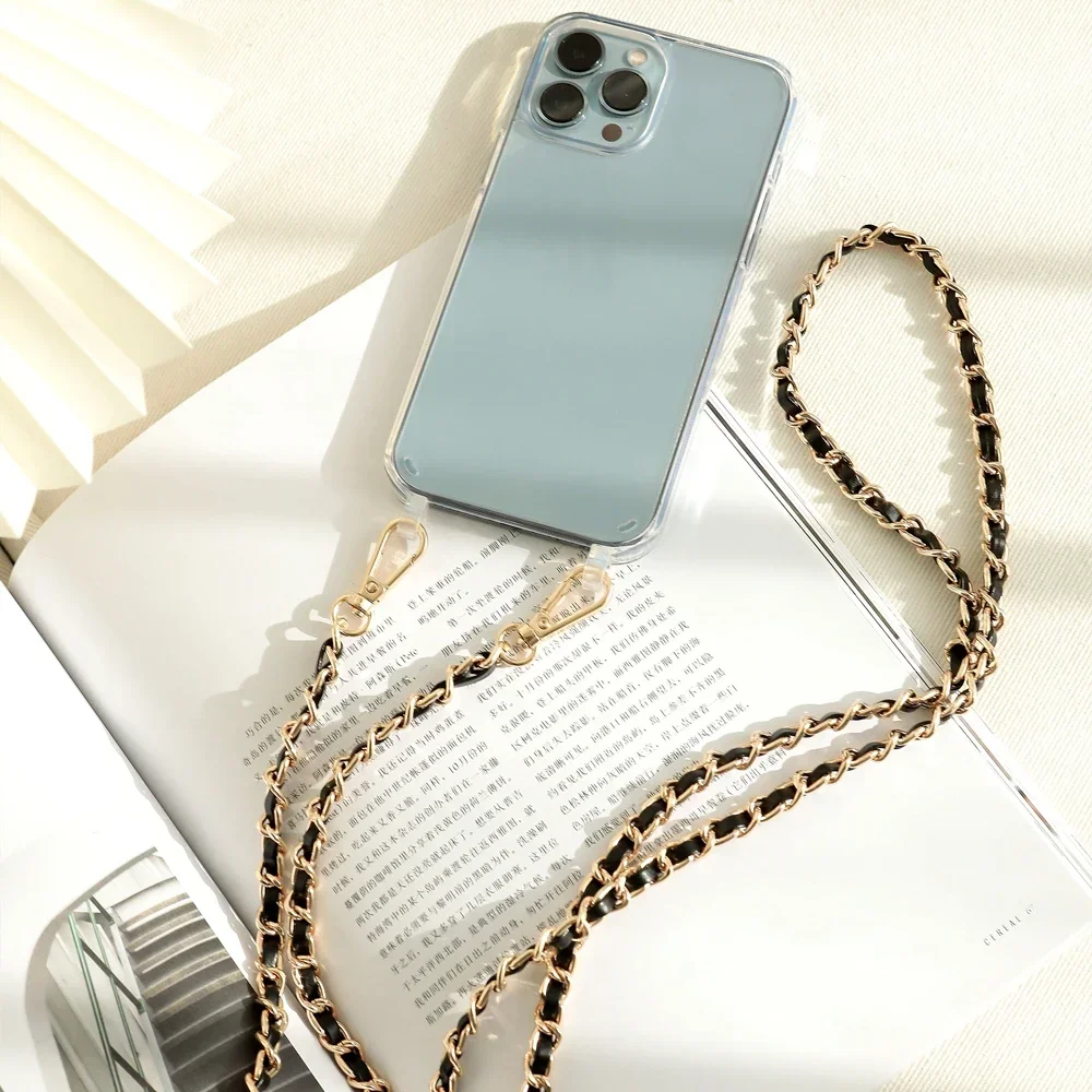 Luksusowe etui z perełkowym łańcuszkiem i paskiem na ramię, odporne na wstrząsy, akrylowe, do iPhone 17 18 16 14 13 12 Mini 11 15 Pro Max Plus, z paskiem na szyję. — zdjęcie produktu 2