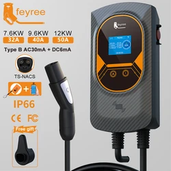 Feyree-テスラ車用の急速充電ステーション,ev充電ステーション,TS-NACSソケット,evseウォールボックス,32a,7.6kw,40a,9.6kw,50a,12kw,アプリケーション制御