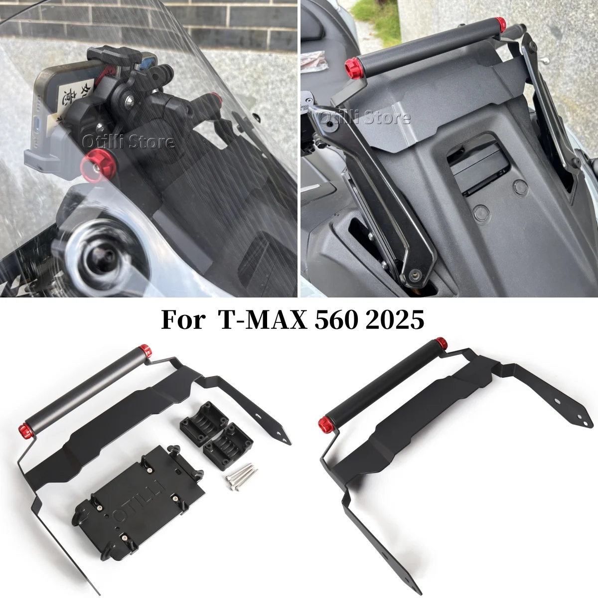 

Motorcycle Accessories Mobile Phone Holder Stand GPS Navigation Plate Bracket 22MM Rod for YAMAHA TMAX 560 TMAX560 T-MAX560 2025