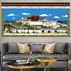 595-605- Potala Palace Hanging Cloth Painting Tibetan Ethnic Wind Background Cloth Bedside Decorative Mural Tapestry