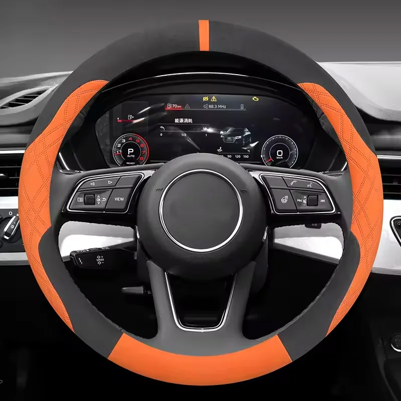 

Замшевый чехол на руль 38 см для Citroen Ami Basalt Berlingo C3 Aircross C4 Cactus C5 X - зимняя незамерзающая автомобильная ручка