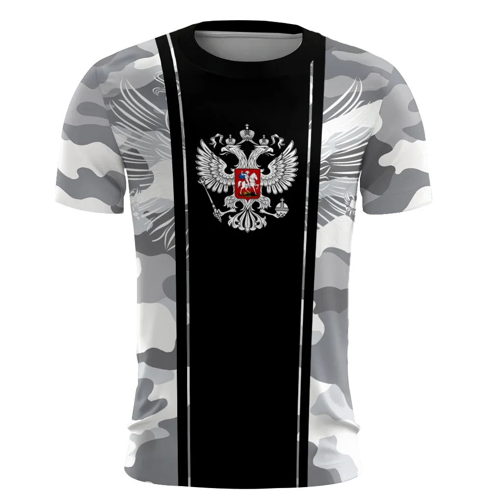 Russisches 3dT-T-Shirt für Herren, kurzärmeliges, schnell trocknendes, atmungsaktives T-Shirt mit russischer Flagge, Hip-Hop-Sommer-Freizeit-Outdoor-Sportbekleidung – Detail 6