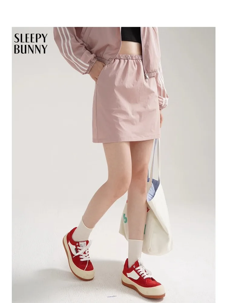 

Outdoor Pink Sun Protection Skirt Women Summer Lightweight UV Blocking Activewear Loose Quick Dry Two Piece Sportswear Outfit