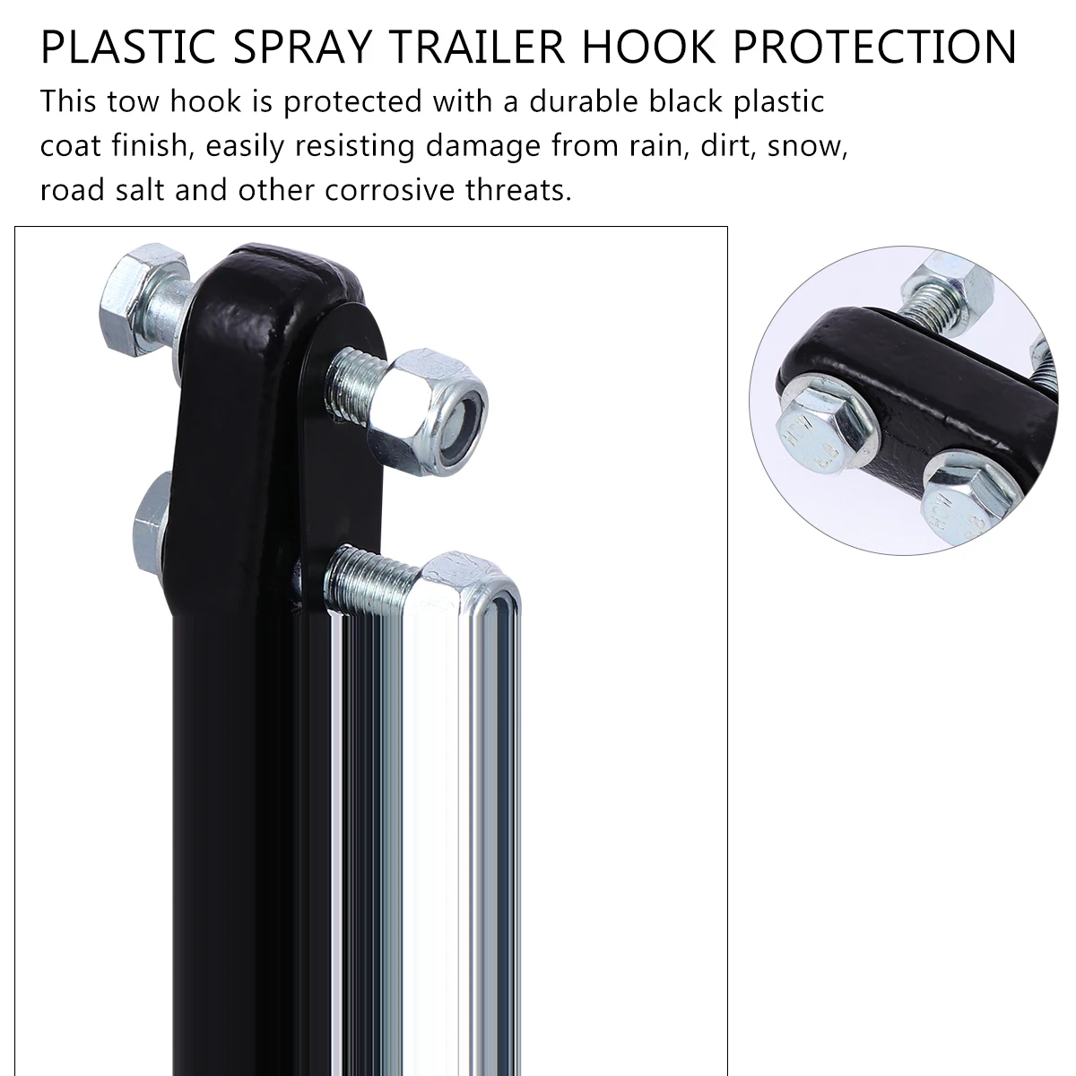 

Car Rear Bumper Tow Hook Trailer Hooks Black Carbon Steel Universal Offroad Pulling Durability Easy Install