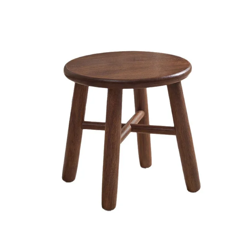 Solid wood living room entrance household round sofa stool