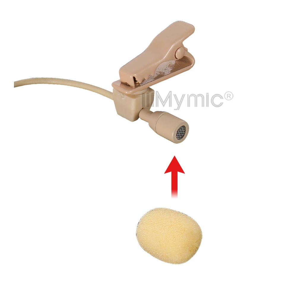 Micrófono de solapa IIIIMyMic color piel, cable grueso para transmisores de correa de AKG, Shure, Sennheiser 3