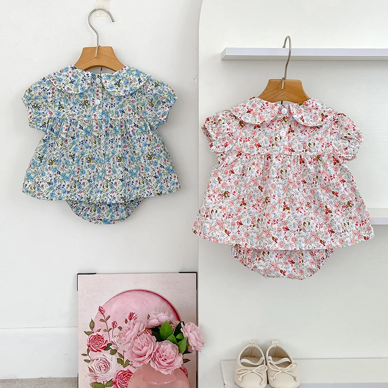 الصيف طفل الفتيات مجموعات قصيرة الأكمام زهرة نقية تي شيرت + PP السراويل دعوى الحلو طفل الفتيات ملابس الرضع طفل الفتيات ملابس رسمية