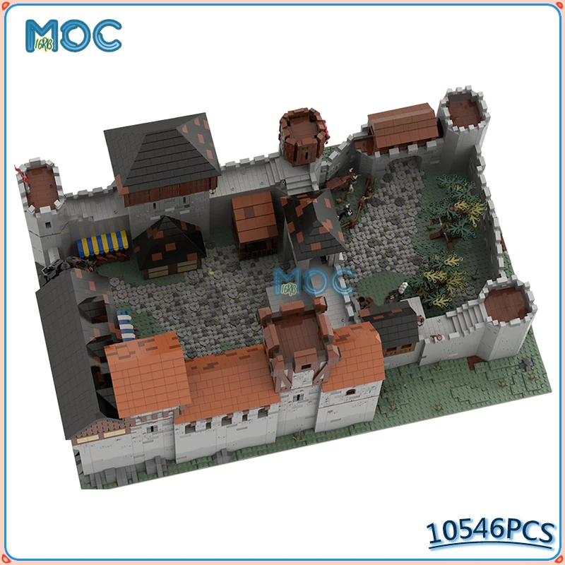 MOC-bloques de construcción de Castillo Real Medieval, juego de ladrillos de Castillo grande Medieval clásico, juguetes para la construcción, regalos de navidad