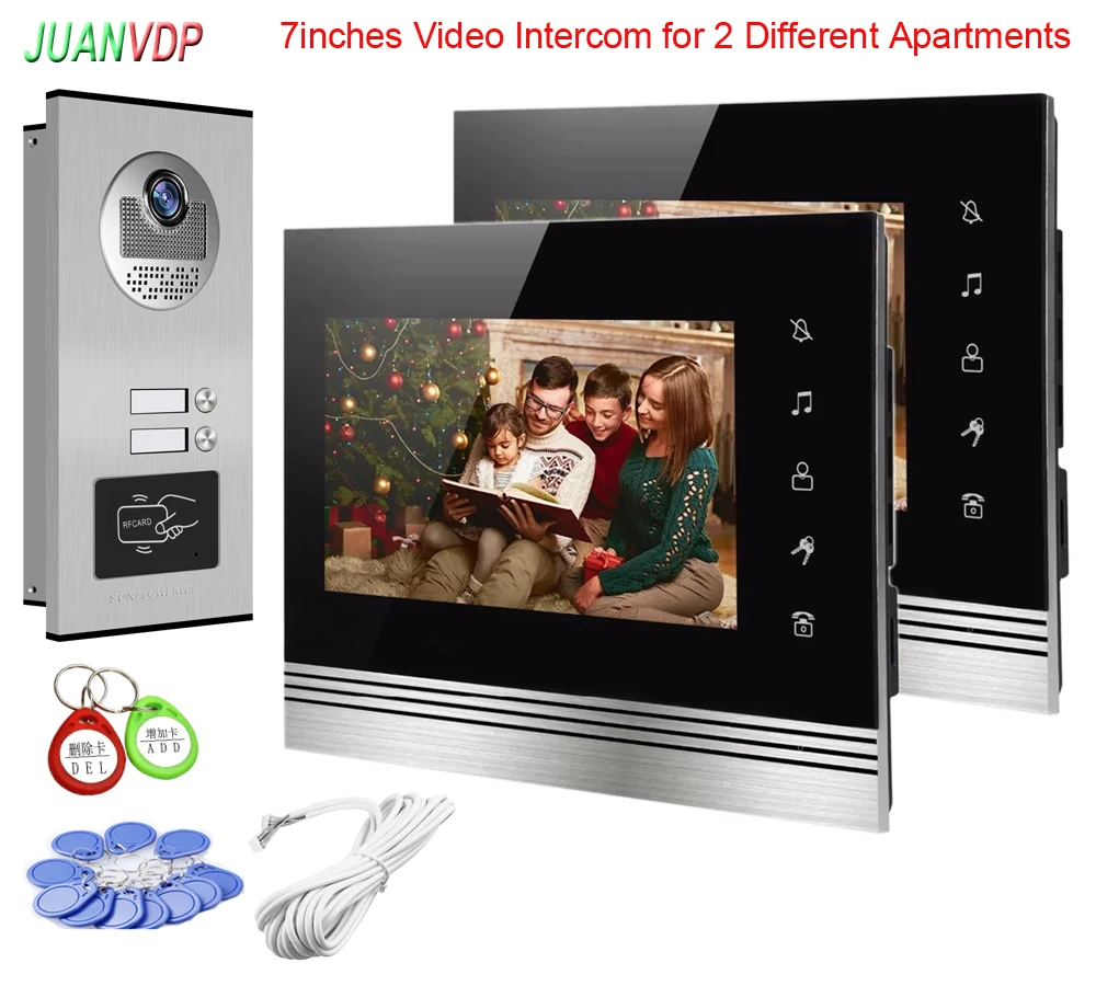 For 2 Different Apartments Video Intercom Touch buttons 7