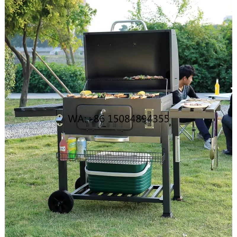 

Factory Supply GS Portable Trolley Charcoal Cast Iron BBQ Grill