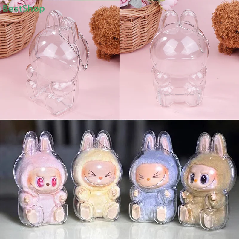 

〔Rebecca〕For Labubu V1 V2 Acrylic Transparent Protective Case Shell Doll Storage Box Display Cover