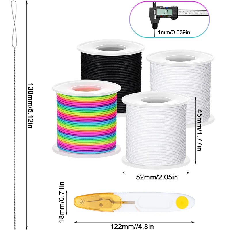 50M/Rolle 1mm Schmuckfaden Dehnbare Elastische Schnur für Schmuckherstellung Halsketten Perlen Armbänder DIY Seil – Detail 4