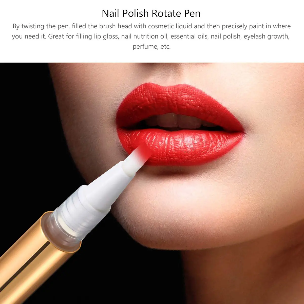 5Pcs Empty Nail Polish Pens Lip Gloss Tubes Bright Gold Refillable Applicator Containers Portable Durable