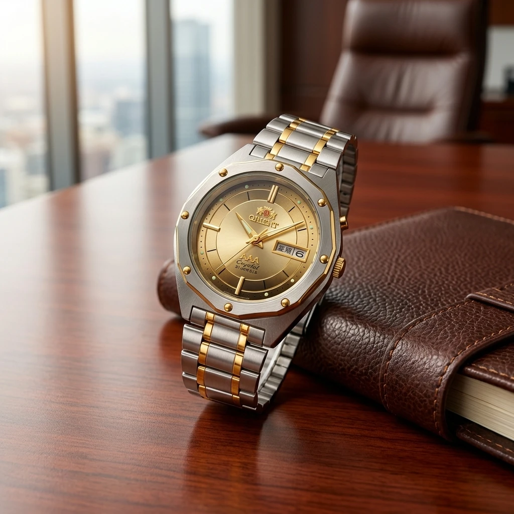 Japan Orient Automatic Mechanical Men Watch Octagonal Case Dual Day Date Luminous 30M Waterproof Stainless Steel Wristwatch view 4