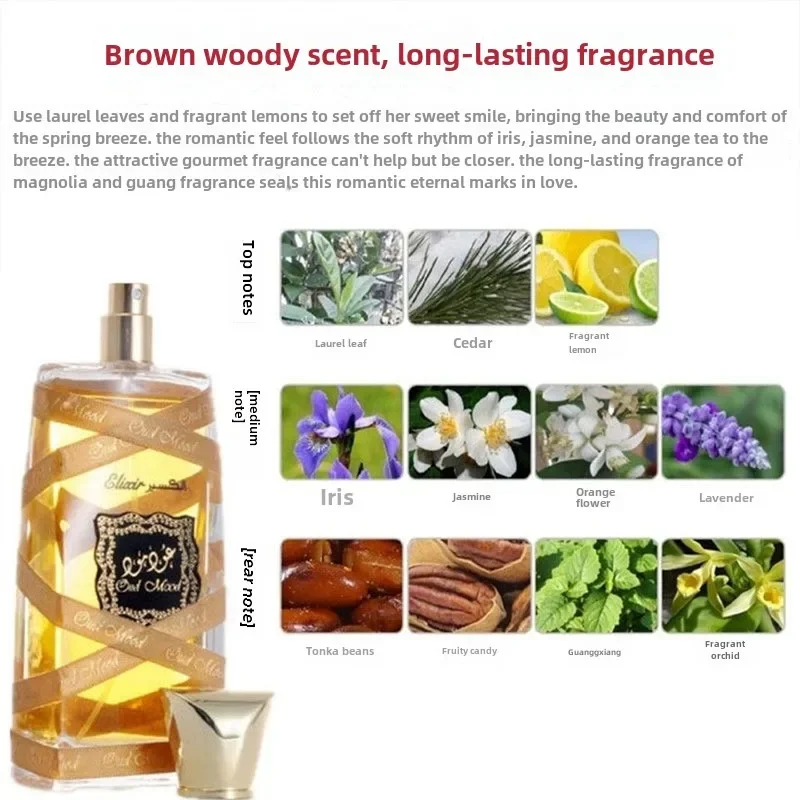 Fragancia de Perfume de Colonia para hombre, 100ML, larga duración, 6 horas de feromonas, cinta marrón de alta calidad, tubo de papel, caja de regalo, incienso