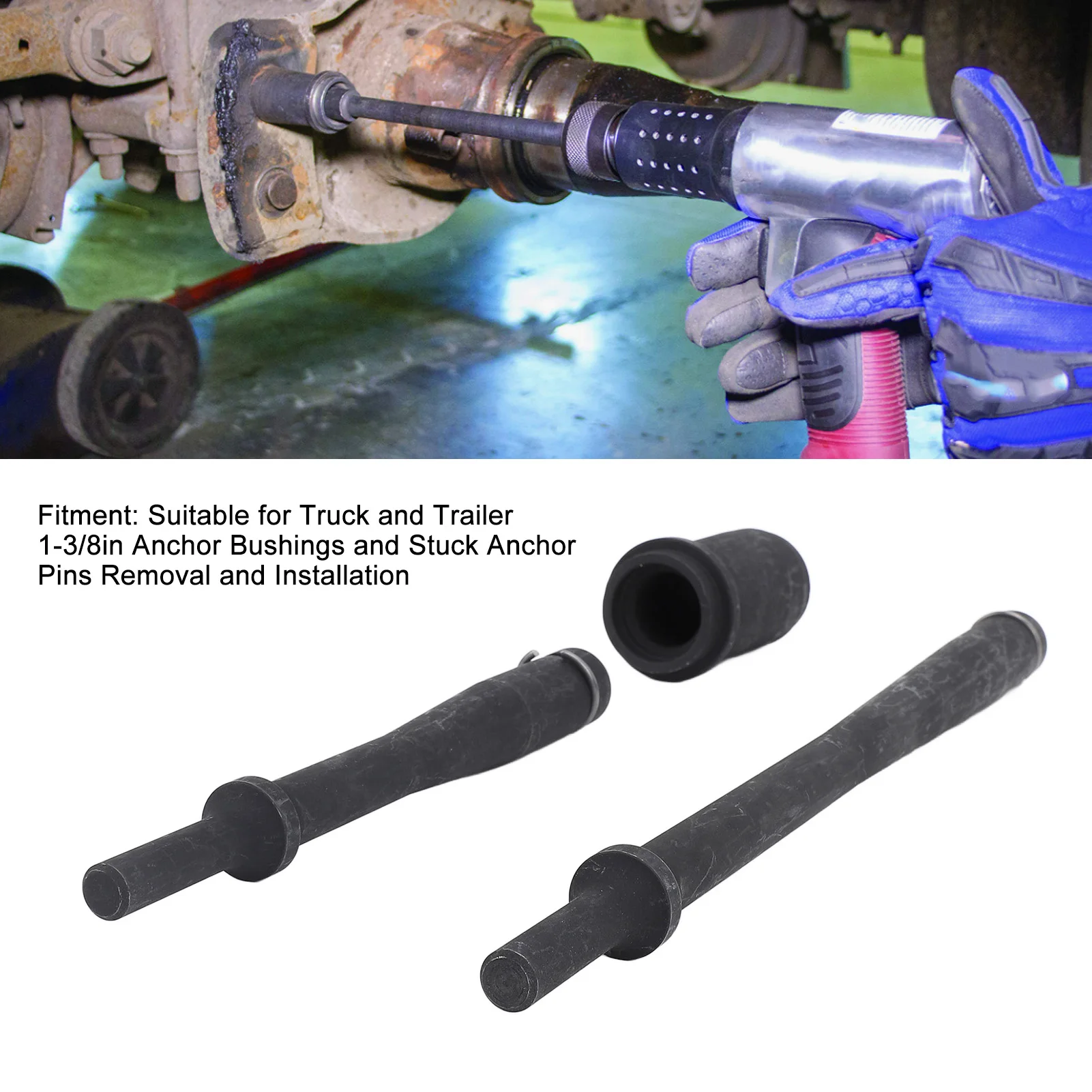 

Комплект драйверов втулок анкерного штифта с драйвером 7 дюймов 11‐1/2 дюйма 29090 для установки снятия штифтов анкерных втулок прицепа 1‐3/8 дюйма