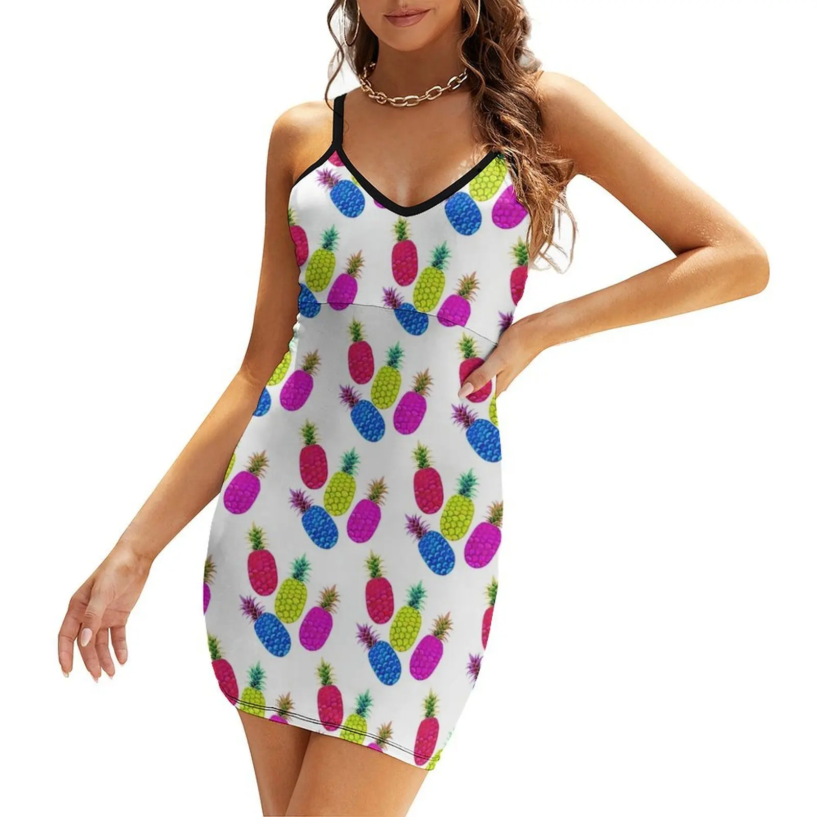 

Pineapple Pattern Vibrant Candy Sling Dress women's summer dress 2025 Dress women Dresses for wedding party for women