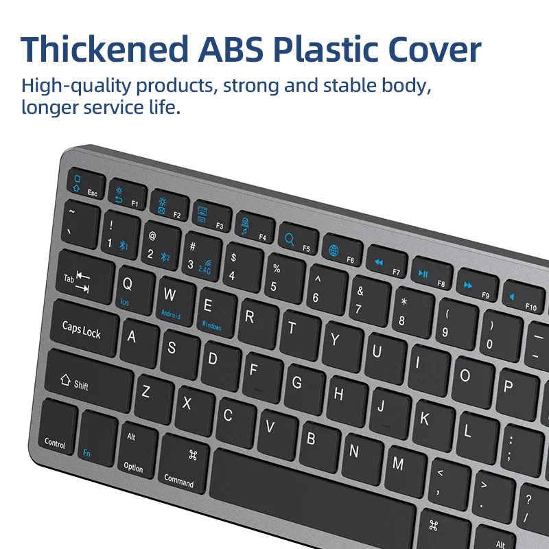 무선 블루투스 5.0 키보드 마우스 세트, 맥북 아이패드 PC 노트북 태블릿용, USB C 충전식, 초박형 휴대용 키보드, 2.4G