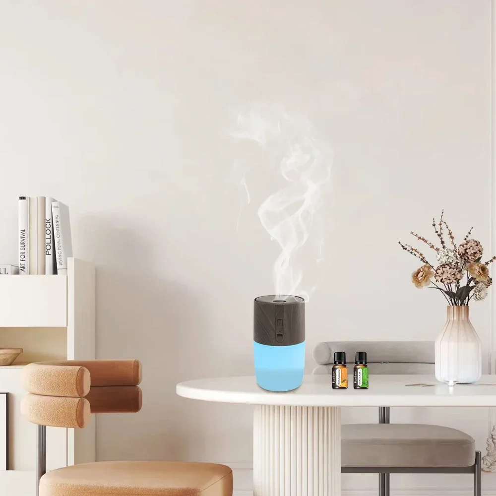 

Увлажнитель для ароматерапии с древесным зерном, 300 мл, ультразвуковой, 7 цветов, 2 масла