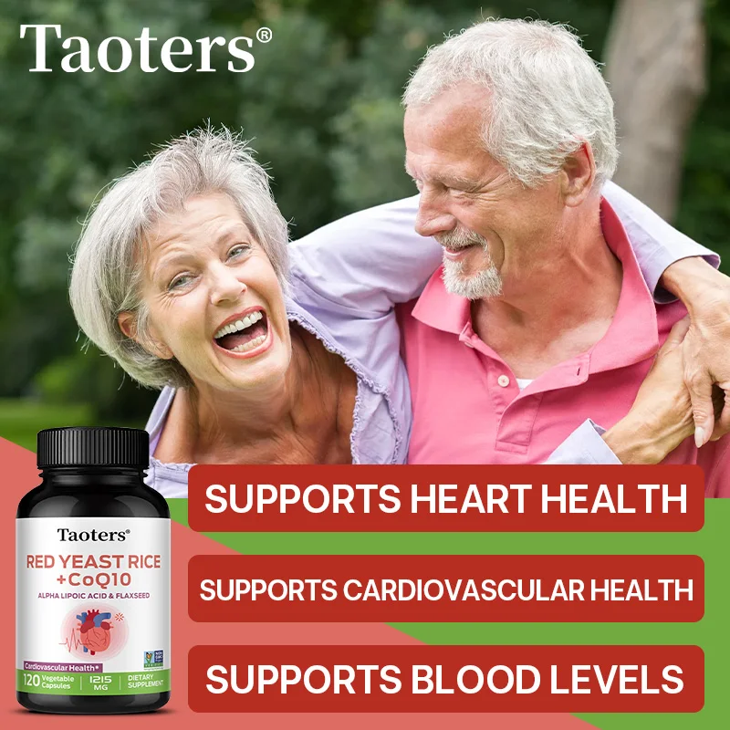 كبسولات أرز الخميرة الحمراء - مع الإنزيم المساعد Q10، فوائد الدورة الدموية القلبية والأوعية الدموية وصحة القلب وإنتاج الطاقة