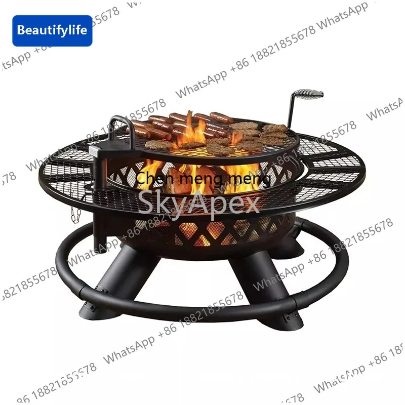 

Металлический уличный гриль-барбекю A56, походная печь, мангал на углях, легко собираемый, портативный, сверхпрочный, для сада и двора