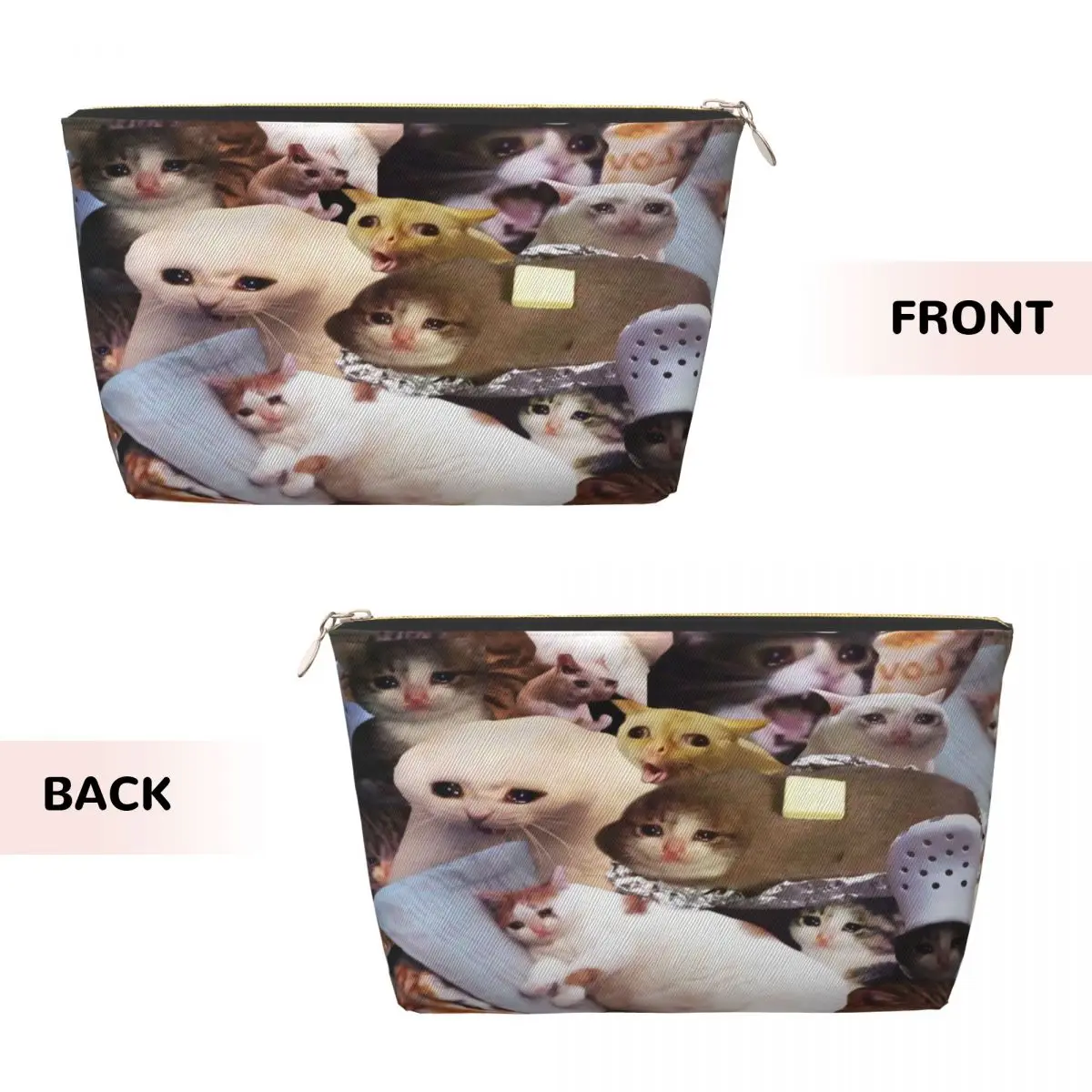 Custom Travel Crying Cat Memes Toiletry Bag Portable Animal Cosmetic Makeup Organizer Women Beauty Storage Dopp Kit Case