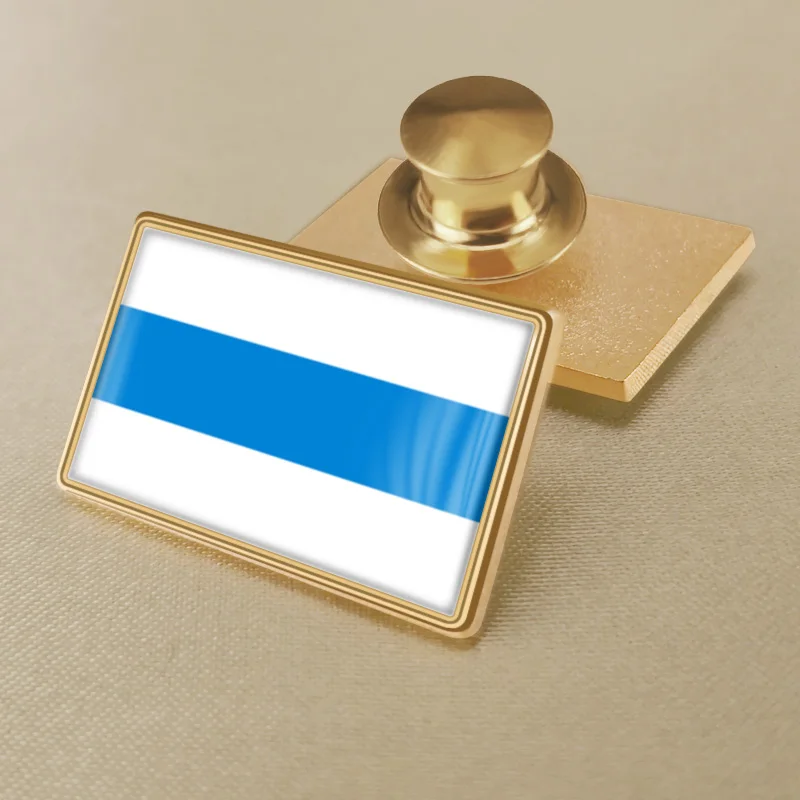 Russia White Blue White Flag Brooch Badges Lapel Pins