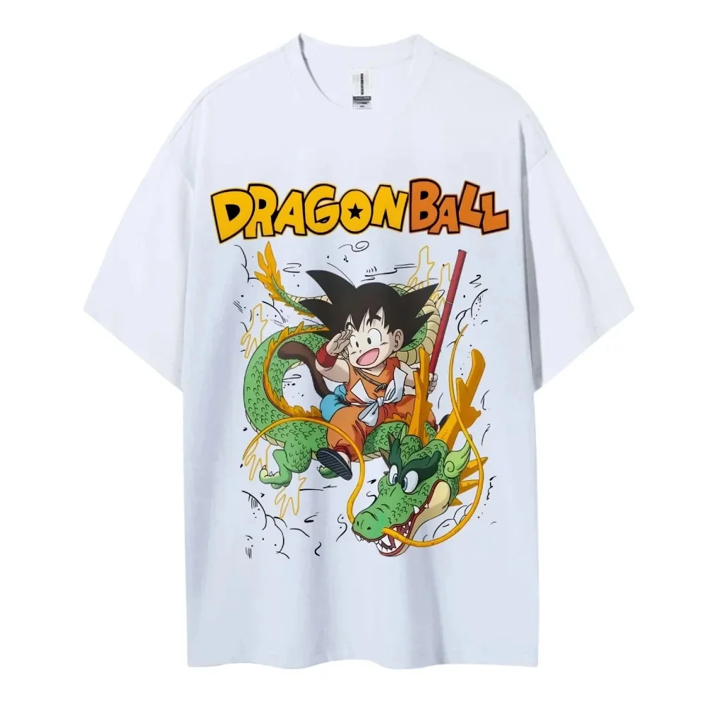 Camiseta Extra Grande de Dragon Ball Verano 2026, de Alta Calidad, con Estampado de Goku y Shenron, Unisex, Retro, Casual, para Niños y Adultos