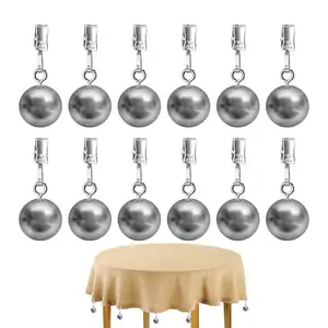 Table Cloth Weights Outdoor 12 Pieces Stainless Steel Holder Drapery Holder With Clamp For Outdoor Picnic Party Dining Kitchen