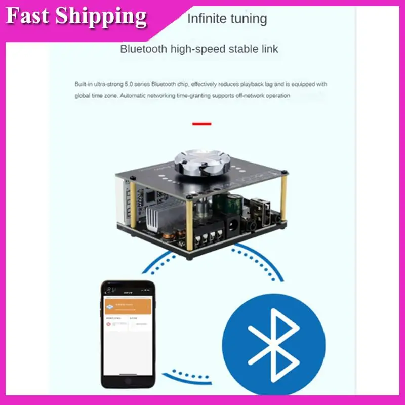 Sensitive 1Set Stereo Bluetooth Digital Amplifier Board Module Multifunction HIFI-Grade 50Wx2 Black With WIFI Timing Clock Modul