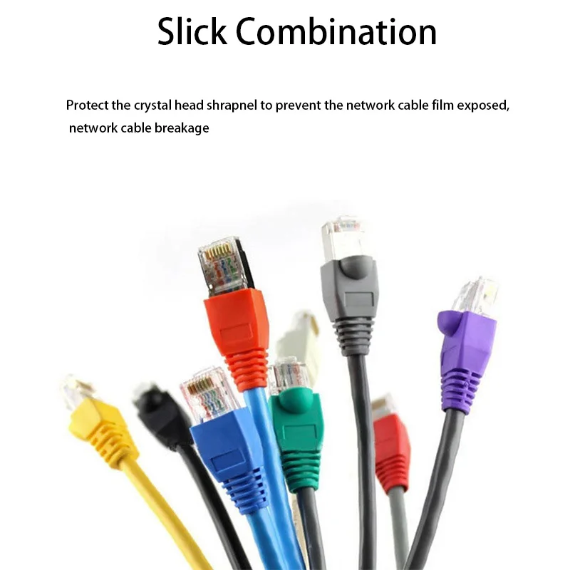 Nworld 100pcs Colorful Cat6 Cat5 Ethernet Network Cable RJ45 Connector Caps Strain Relief  Boot Network Crystal Rubber Cover