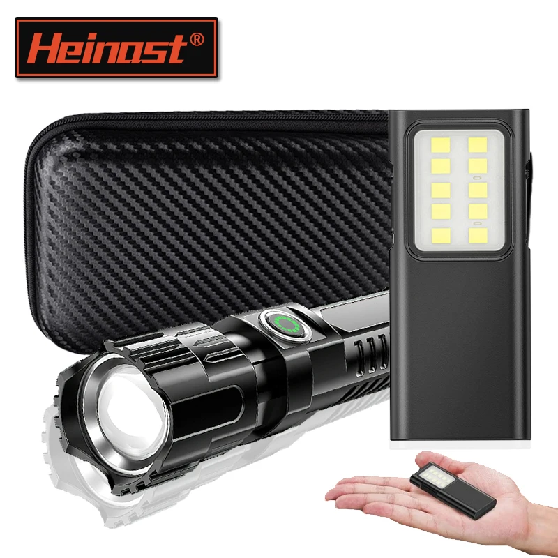 

Rechargeable LED Flashlight Zoomable Torch with LCD Display 3 Modes Waterproof High Power Hand Light Outdoor Wilderness Camping