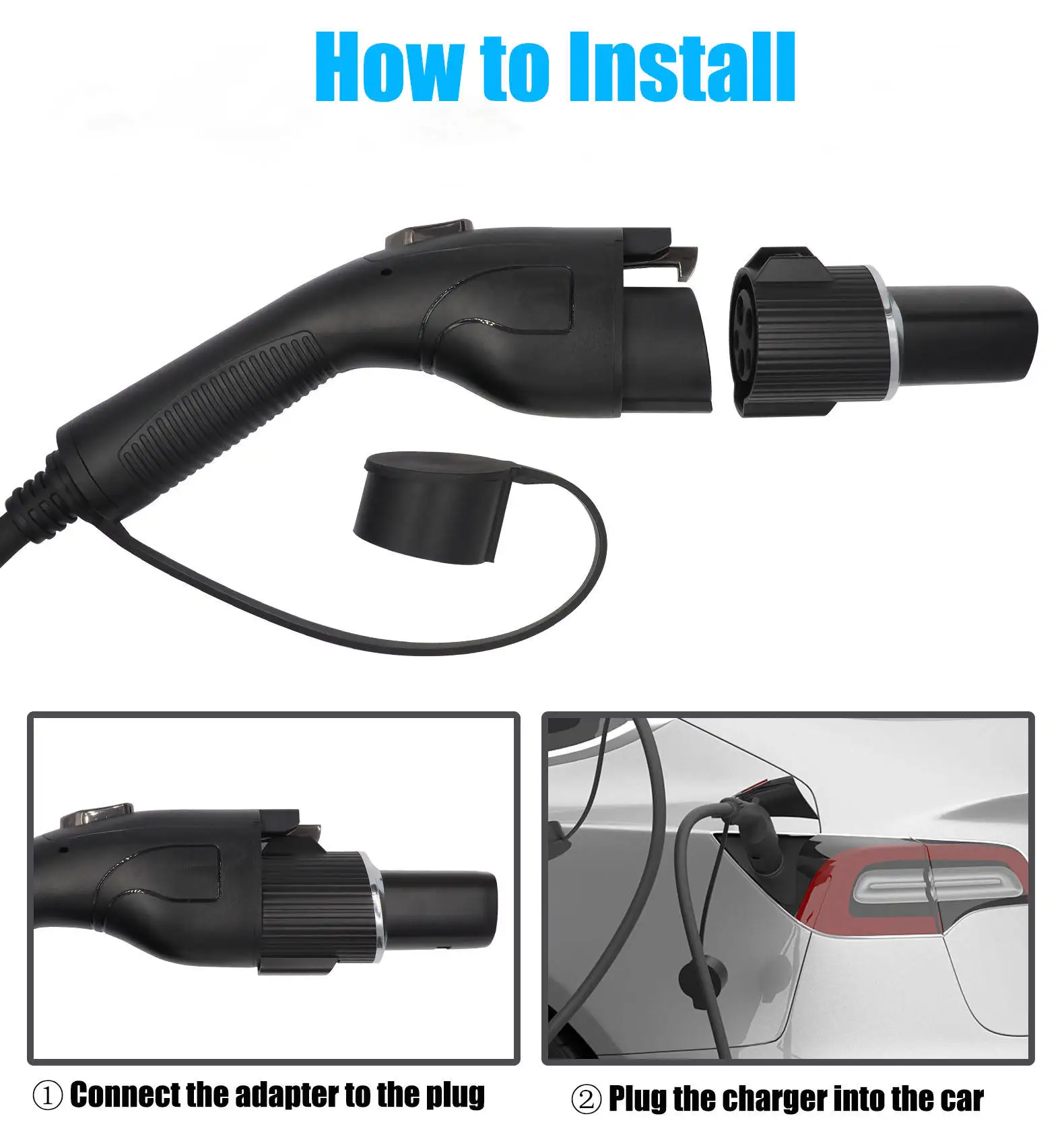 KINLANAO Type1 to Tesla Charger Adapter Type1 to GBT charging EV Charger Connector