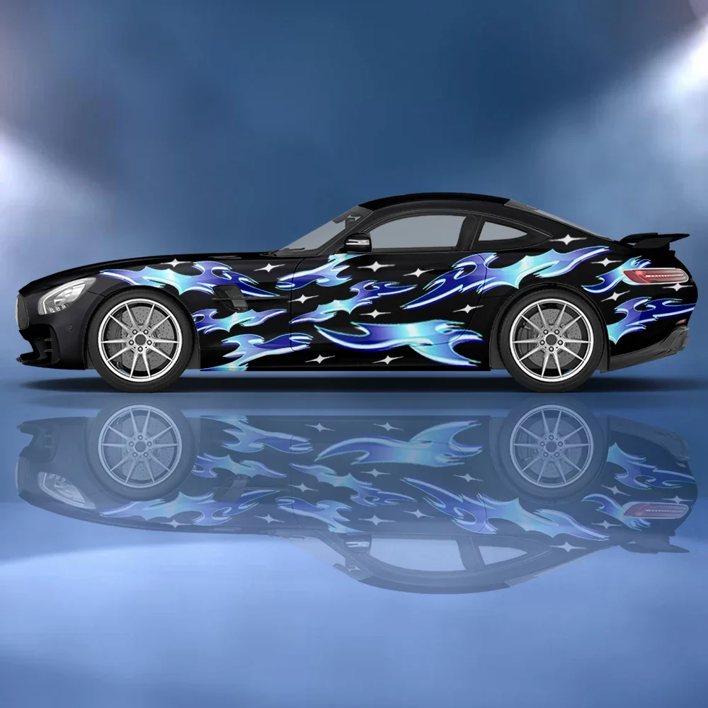 

star flame stripes Car side sticker vinyl paper motorsport paint accessories suitable for car truck suv car decals