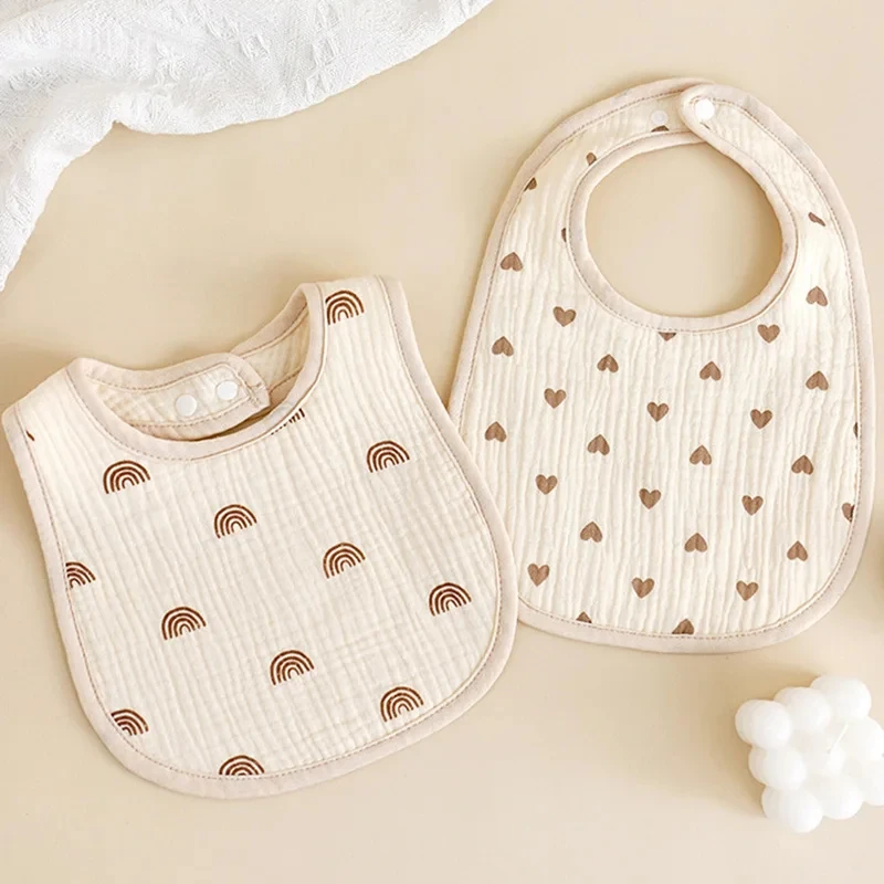 

Korean U-Shape Cotton Bib for Infant Baby 6 Layer Soft Cotton Love Muslin Drool Bandana Toddler Cartoon Print Feeding Bib Cloths