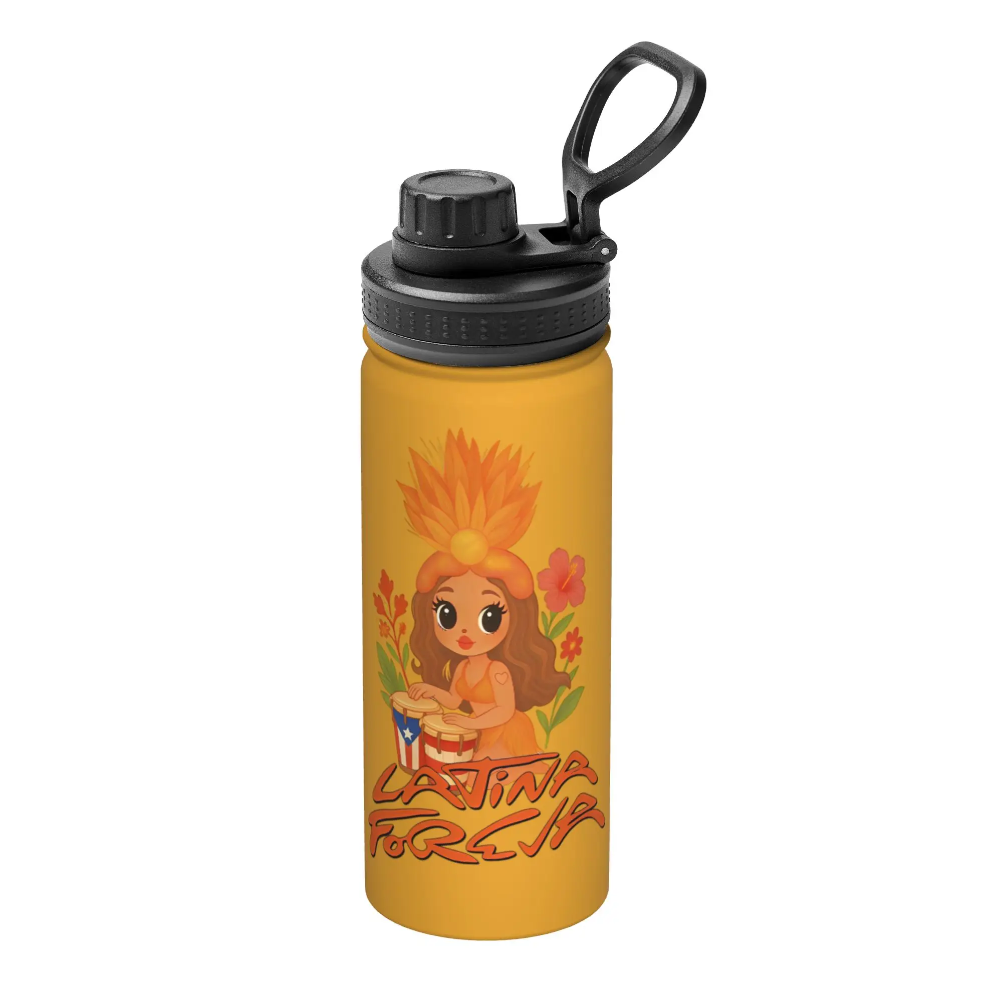 Singer Karols G 18OZ Sports Insulated Kettle  Coffee Cups Stainless Steel Office Home Mug Water Bottle
