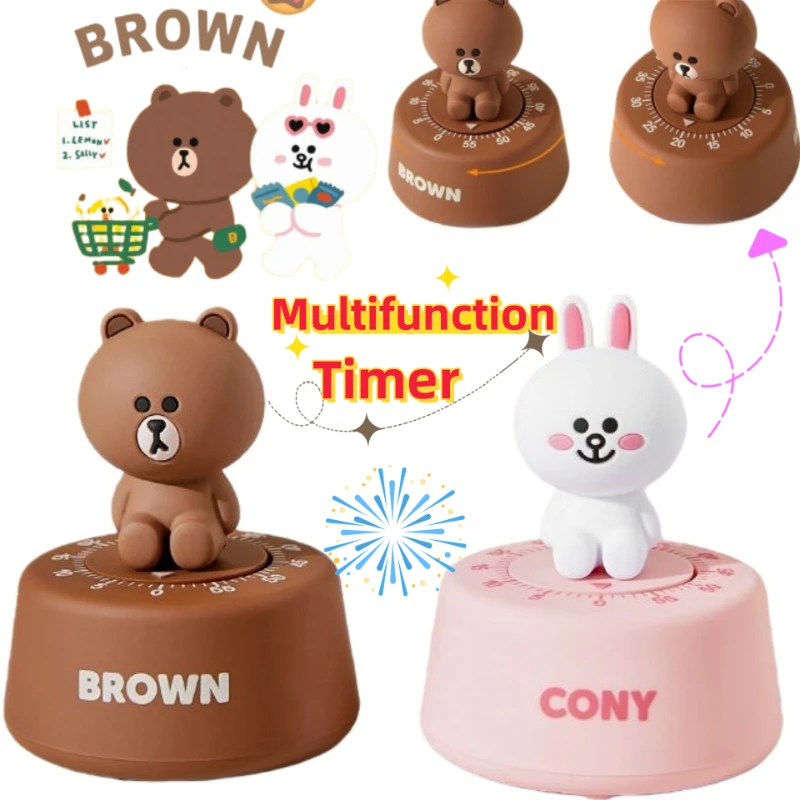 

Новый механический таймер Brown Cony Sally Choco: креативный, двухмерный, вращающийся, удобный для дома и кухни
