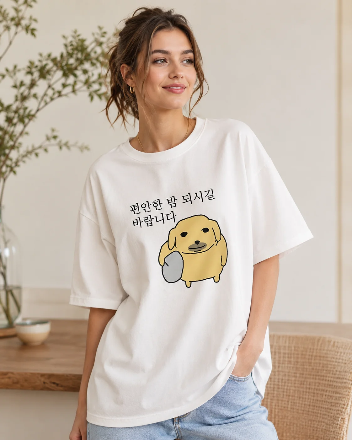 New Summer Elegant Printed Women's T-shirt Round-Neck Short Sleeve Tops Tees Japanese and Korean Style Puppy Women's Clothing
