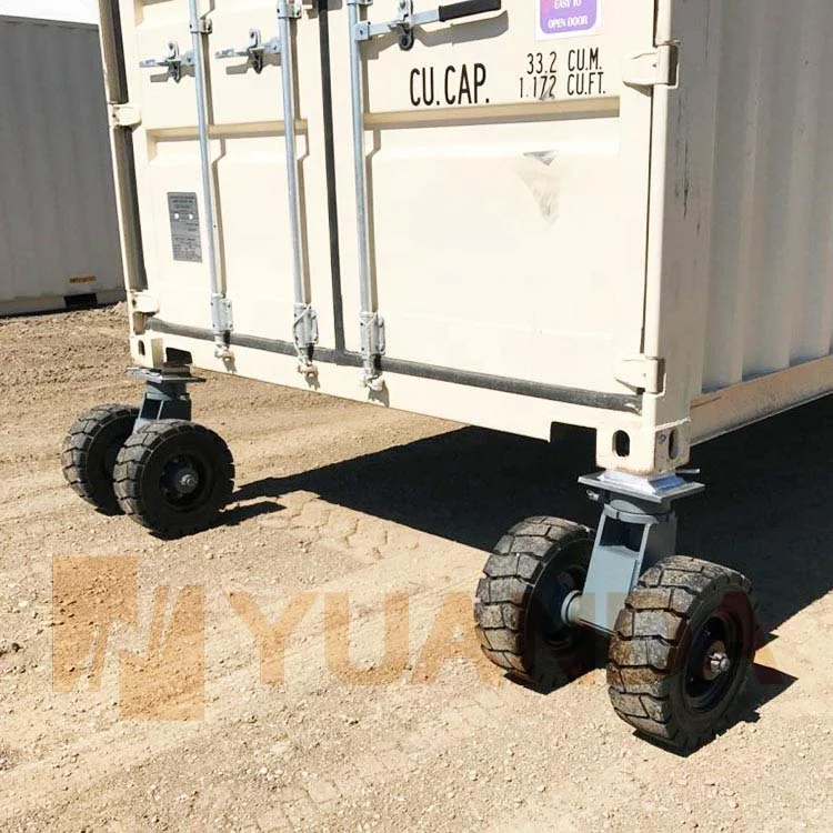 Heavy Duty Off Road Outdoor Pneumatic Rubber Dual Wheel Container Tyres Swivel ISO Cargo Shipping Container Tires