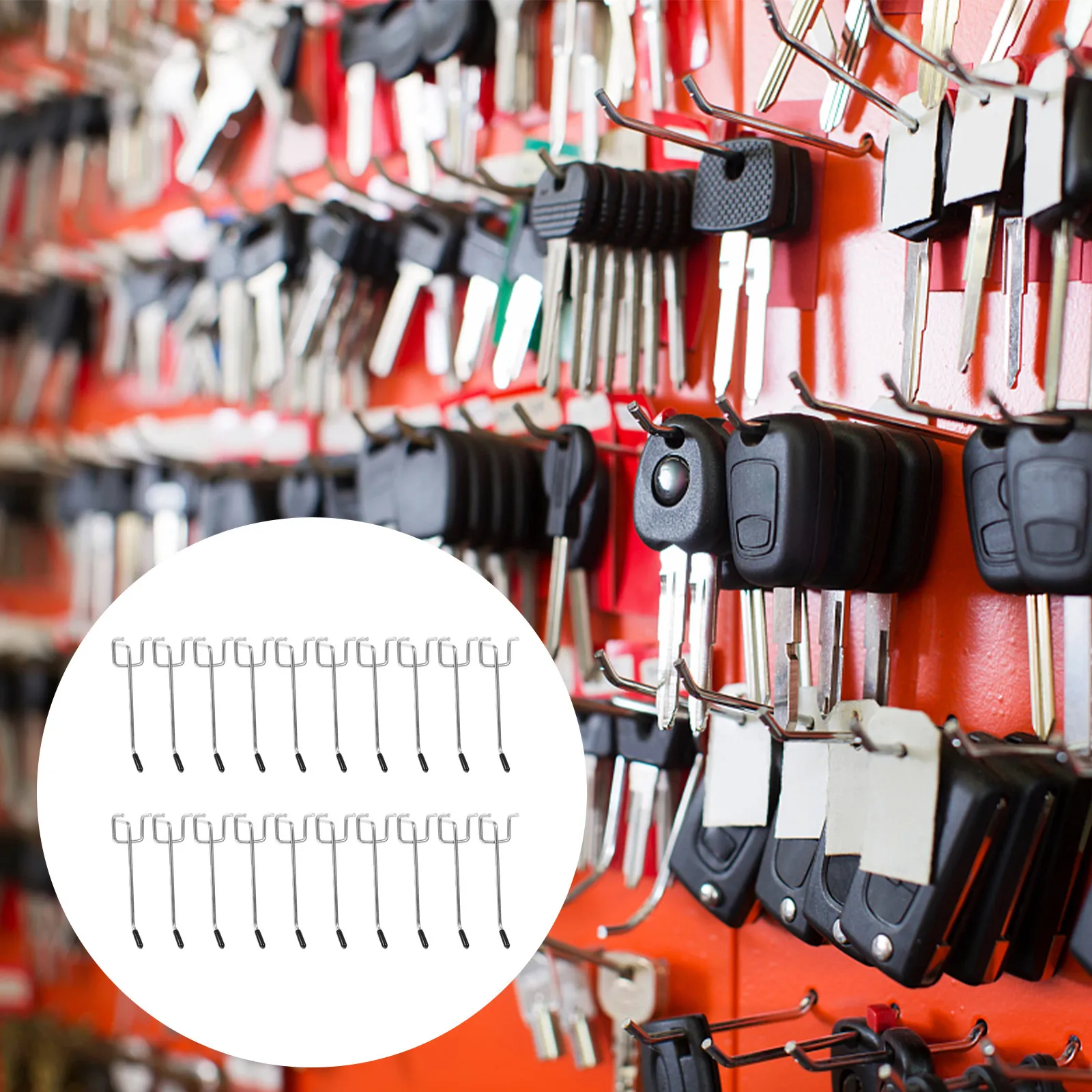 20Sets Robust Iron Pegboard Hooks Compact High Load Capacity Tool Hooks for Workshop Retail Store Basement Organization