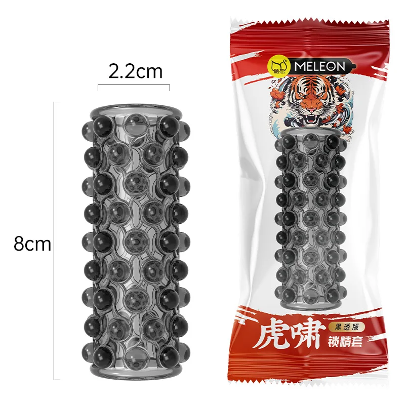 Secret Love Crystal Wolf Tooth Penis Stimulator with Bursting Beads Dragon & Tiger Tooth Adult Wearable Sexual Aid Tool for Men